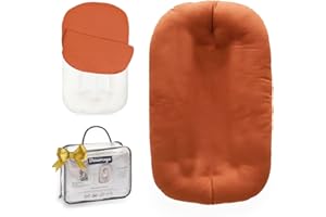 Beisurznga Baby Lounger - Baby Lounger for Newborn, Breathable & Soft Baby Nest Cover for Baby 0-12 Months, Baby Essentials Gifts, Portable Infant Lounger, Baby Snuggle Lounger Me(Orange)