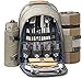 One Earth Home 4 Person Picnic Backpack with Solid Stainless Steel Utensils, Oversized Water Resistant Fleece Blanket, Cooler Compartment, Detachable Wine Bottle Holder in a Modern Designed Backpack