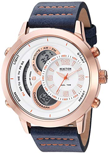 Kenneth Cole New York Male Quartz Watch with Synthetic Leather Strap, Blue, 24 (Model: RK50863004