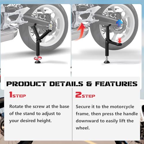Universal Motorcycle Wheel Lifting, Front and Rear Wheel Support for Motorcycles, Black