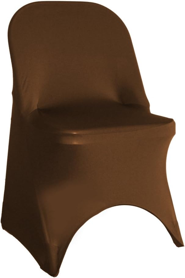 YCC Linen 6 Pack Stretch Spandex Folding Chair Covers Chocolate Brown Home & Kitchen