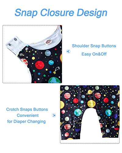 Kids4ever Baby Girl Boy Romper Sleeveless Jumpsuit Planet Onesies Infant Clothes 6-12 Months