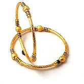 JewarHaat Bangles 2 Piece Kada Gold Plated Daily Use Handmade Meena Work Jewelry for Women