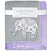 Wendy Bellissimo Super Soft Plush Baby Blanket - Elephant Baby Blanket from The Anya Collection in Lavender and Grey (30x40)