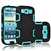 Tekcoo Galaxy S3 Case, [Troyal Series] [Black/Blue] Hybrid Shock Absorbing Shock Dust Dirt Proof Defender Rugged Full Body Hard Case Cover Shell for Samsung Galaxy S3 S III I9300 GS3 All Carriers