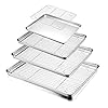 Baking-Tray-with-Rack-Set-4-Sheets-4-Racks-HaWare-100-Stainless-Steel-Rimmed-Cookie-Sheet-PansToaster-Oven-Tray-with-Cooling-Rack-Non-Toxic-Healthy-Rust-Free-Dishwasher-Safe-8-Pieces Baking Tray with Rack Set (4 Sheets + 4 Racks), HaWare 100% Stainless Steel Rimmed Cookie Sheet Pans,Toaster Oven Tray…