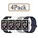 YANCH Compatible with for Apple Watch Band 42mm 44mm, Soft Silicone Sport Band Replacement Wrist Strap Compatible with for iWatch Series 4/3/2/1, Nike+,Sport,Edition, M/L, 4 Pack