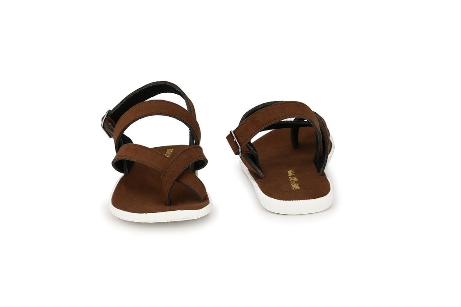 big fox men's leather suede sandals.(brown)