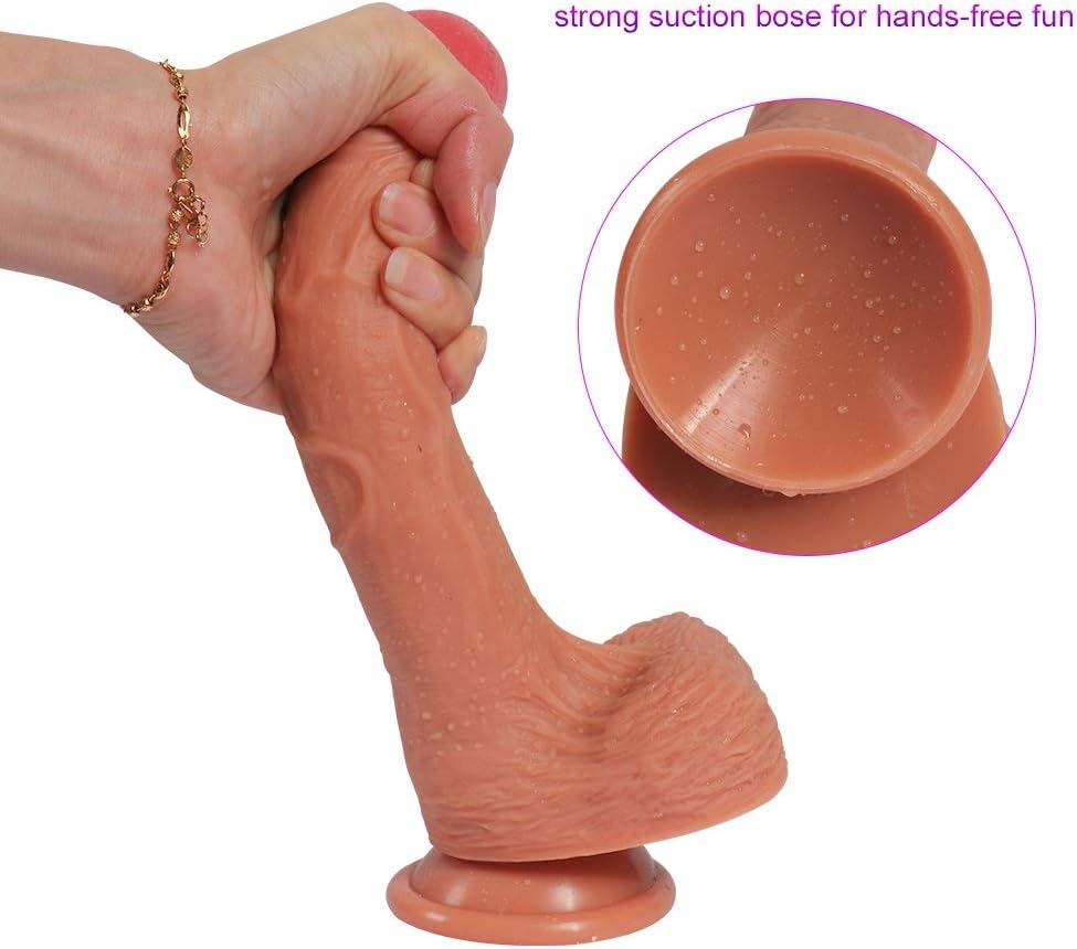 LiuNcunN001 Feel Like The Same 8.27 Inch Waterproof Portable Wand Massage Hand-Free Real Feel Liquid Silicone Pleasure Stick for Women Game Toys