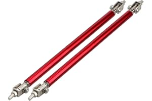 MOXRUQ 2 PCS Adjustable Splitter Strut Rods, 8" - 11" Front Bumper Splitter Strut Rods, Sporty Bumper Lip Reinforcement Accessories, Front Lip Support Rods for Most Cars (Red)