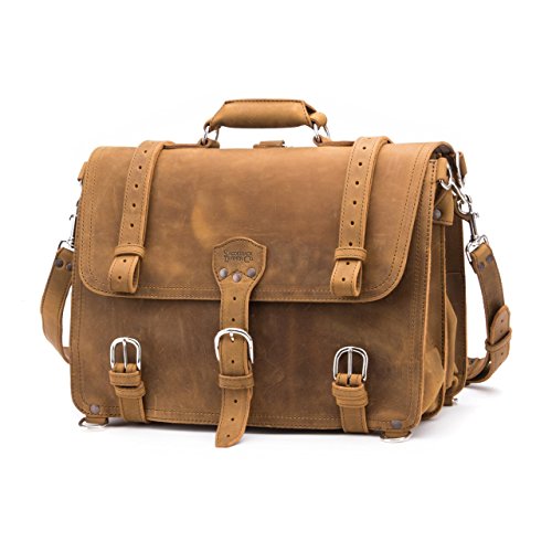Saddleback Leather Classic Briefcase - The Original, 100% Full Grain Leather, Saddleback Executive Briefcase Bag. Converts into Backpack.