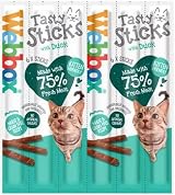Webbox NEW 6 Pack Mixed Cat Sticks Treats Cod Duck Beef Chicken Turkey Salmon view 5