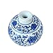 Classic Ming Era Blue and White Porcelain Floral Globe Vase. Globe