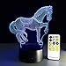 Cirkooh Horse 3D Optical Illusion Lamp 7 Colors Change Remote Control and Touch Button LED Night Light