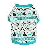 Puppy Clothes,Neartime Doggy Outfit Printed Snow Fawn Interlock Christmas Pet Shirt (S)