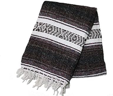 Hand Woven Acrylic Mexican Blanket (Brown)