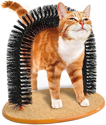 MeowWoof Purrfect Arch Self Groomer with Bag of Catnip, Cat Grooming Arch