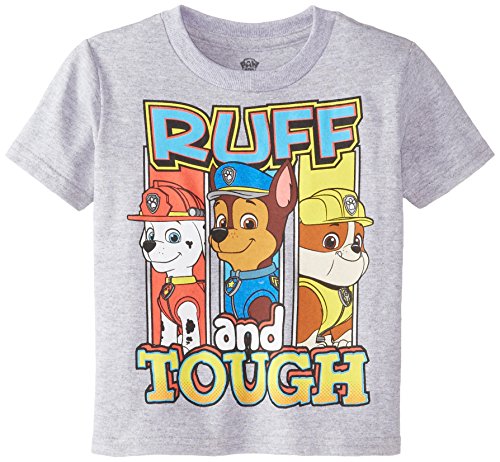 Paw Patrol Little Boys' Toddler Short Sleeve T-Shirt, Heather Grey, 3T