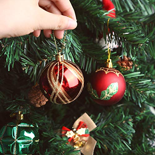 DomeStar Christmas Ball Ornaments, 24PCS 2.4 Inch Christmas Baubles Christmas Tree Decorations Tree Balls Christmas Decorations