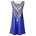 vanberfia Summer Sleeveless Tribal Printed Casual Mini Beach Floral Tunic Dress (M, 6294)