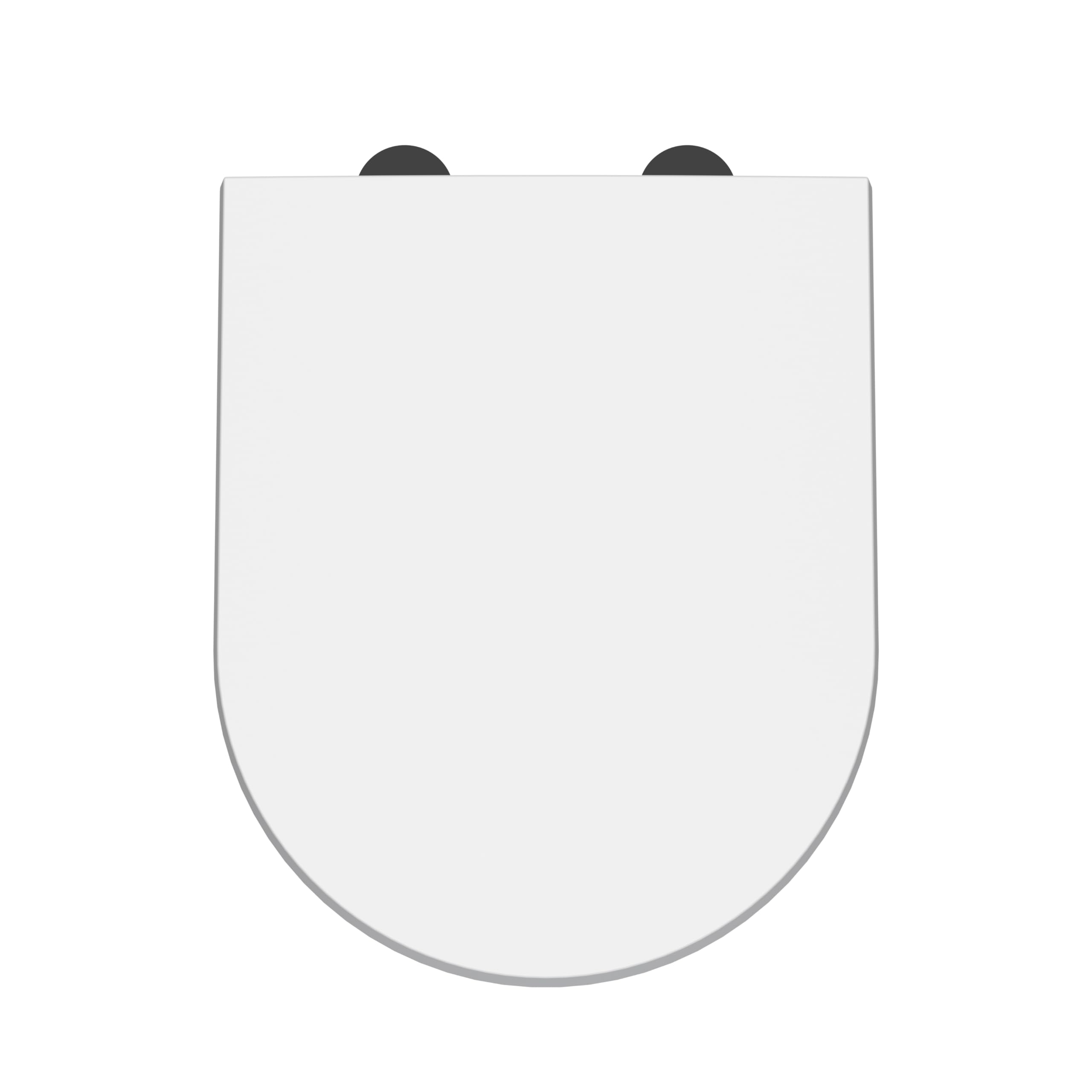 nuie NTS007B Modern Bathroom D Shaped Soft Close Toilet Seat Cover Caps, 370 x 70 x 450mm, White/Black