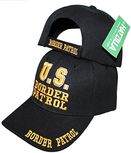 US Border Patrol Mobile Law Enforcement Arm Uniform Style Baseball Cap Hat Black w/outline of the USA, (Black)