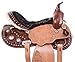 Manaal Enterprises Premium Leather Western Barrel Racing Adult Horse Saddle Tack, Size 16″ Inches Seat Available, Free Matching Leather Headstall, Breast Collar, Reinsthumb 3