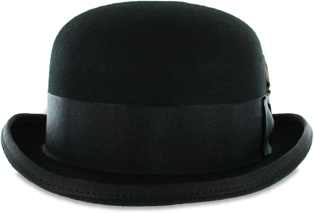 Belfry Bowler Derby 100% Pure Wool Theater Quality Hat in Black Brown Grey Navy Pearl Green at  Men’s Clothing store
