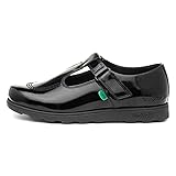 Kickers Women's Fragma T-Bar School Shoes, Black, 8