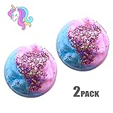 iWeller 2018 New Scented Cotton Candy Cloud Slime Putty 2 Pack, 120ml Corlorful Mixing Fairy Unicorn Fluffy Stretchy Squishy Could Slime Stress Relief Clay Toy for Kids and Adults.