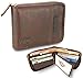 Admetus Men's Genuine Leather Short Zip-around Bifold Wallet