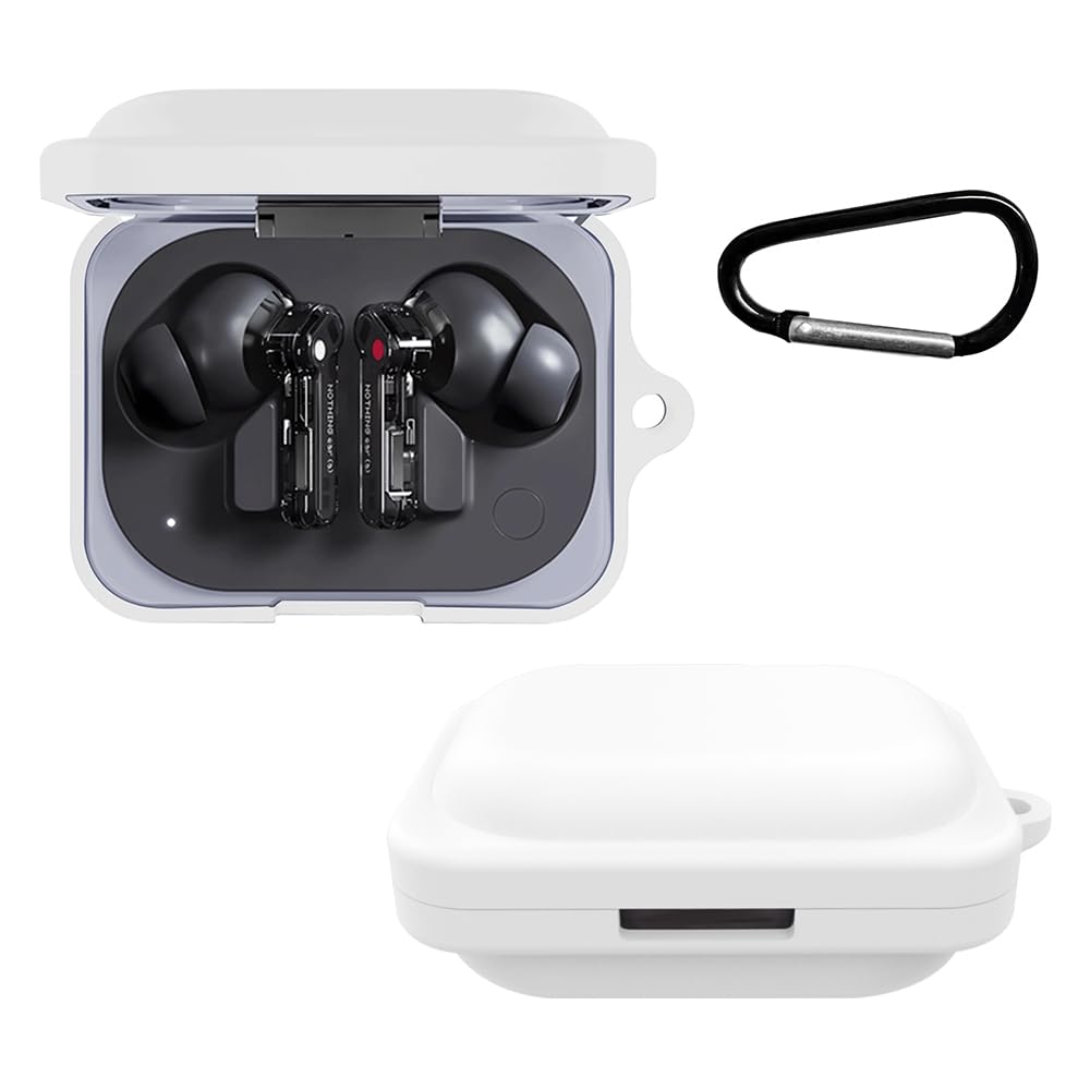 Lemxiee Flexible silicone case for Nothing Ear (a) case,Protective cover for Nothing Ear (a) (2024) -White