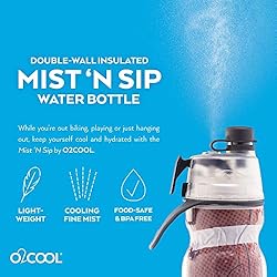 O2COOL Mist 'N Sip Misting Water Bottle No Leak
