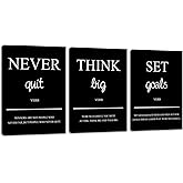 Motivational Wall Art for Office - Inspirational Canvas Framed Painting Picture Artwork for Bedroom Living Room Home Decoration - Ready to Hang (36"Wx16"H)