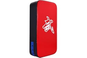 TLBTEK Taekwondo Kick Pad PU Muay Thai Pads MMA Karate Kick Pads Kickboxing Training Pads Martial Arts Punching Pads Leather Strike Curved Kicking Shield