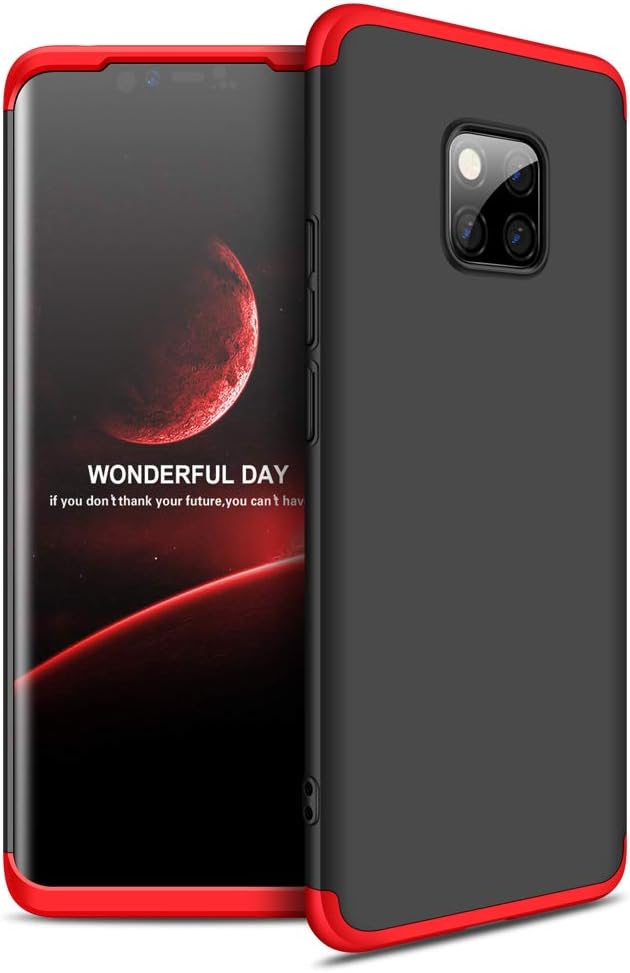 XORB 3 in1 Dual Hybrid Double Dip Hard Back Cover Shock Absorber 360 Protection Rugged Defender Case for Huawei Mate 20 Pro [Red-Black]
