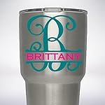 Split Initial Monogram Name Decal for Yeti Tumbler 20oz or 30oz