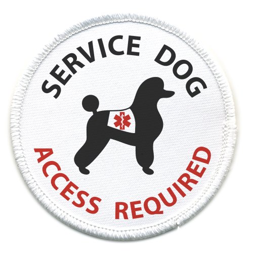 Poodle SERVICE DOG ADA Access Required Medical Alert 2.5 inch Sew-on Patch