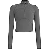 Vsaiddt Women's Athletic Half Zip Pullover Sweatshirt Workout Top Crop Quarter Zip Pullover Yoga Running Jackets