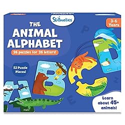 Skillmatics Animal Alphabet Puzzle - 52 Piece