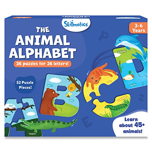 Skillmatics Animal Alphabet Puzzle - 52 Piece