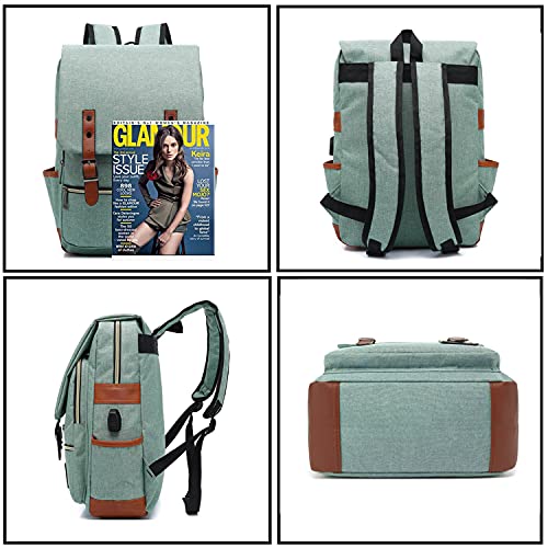 UGRACE Vintage Laptop Backpack with USB Charging Port, Elegant Water