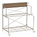 EZOWare 2-Tier Foldable Kitchen Rack, Collapsible Storage Organizer Shelf for Spice Jars Bottle Pots Pan Cups Plates Cans Counter Cabinet - Brown