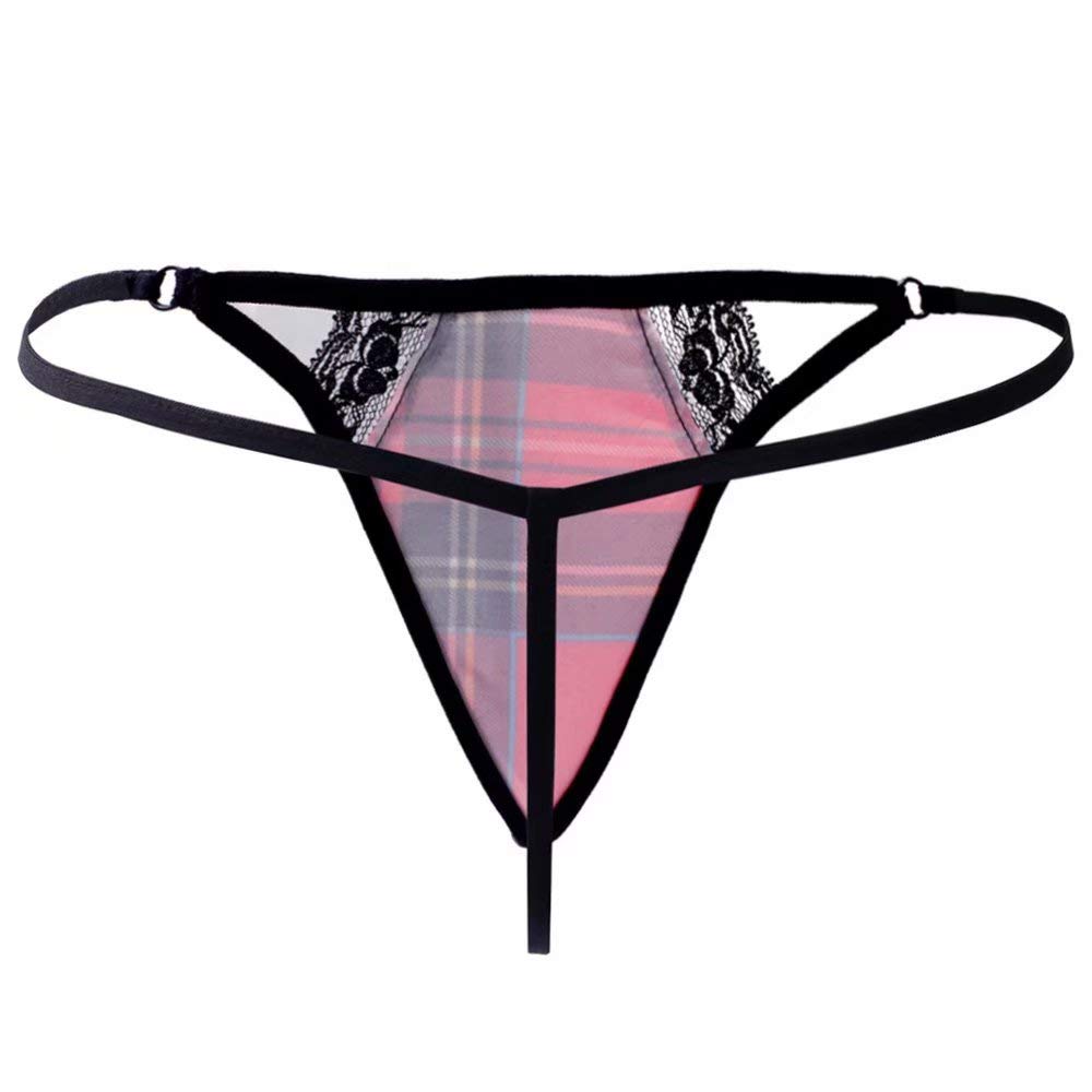 ETAOLINE Womens Low Waist Thong Lace Panties G-String Underwear T-Back ...