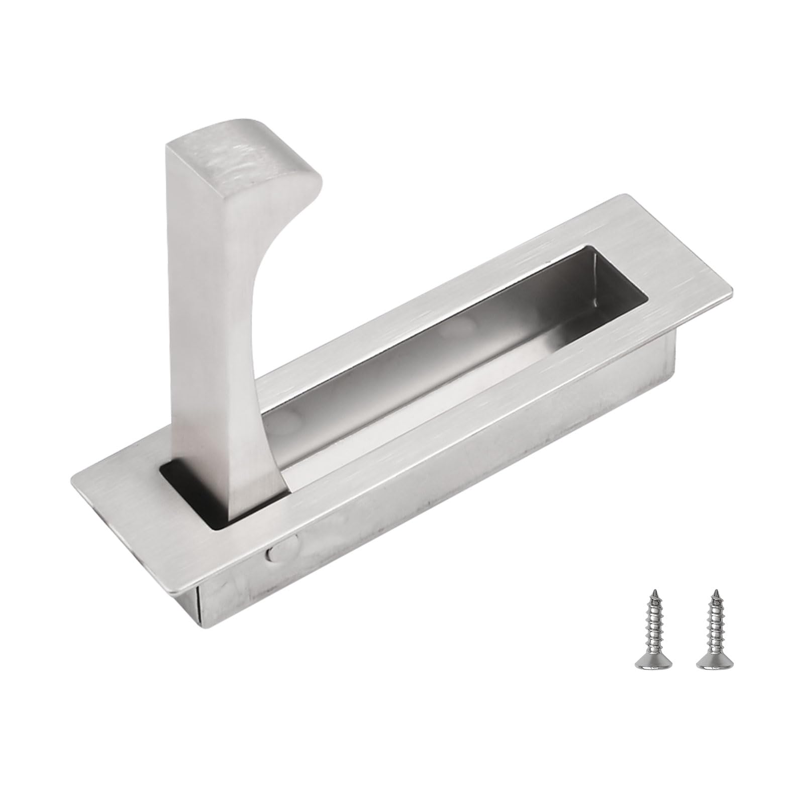 UFURMATE Flush Mount Door Pull, 304 Stainless Steel Pocket Door Handle Brushed Flush Mount Pocket Door Hardware Pocket Door Edge Pull for Closet Pocket
