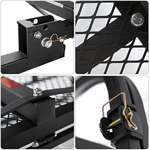 Wildroad Hitch Mount Cargo Carrier Basket 500 LBS Folding Vehicle Cargo