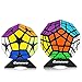 Ganowo Megaminx Speed Cube Puzzle Toy Kilominx 2x2 3x3 Stickers Cube Set Pack with Cube Stand Holder Kids Toy Games Black