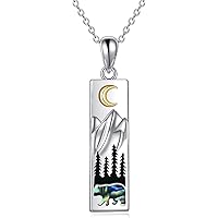 Picture of YFN Mountain Necklace for Women Sterling Silver Nature Jewelry Gift for Skiers, Hikers, Campers, Climbers and Nature Lovers
