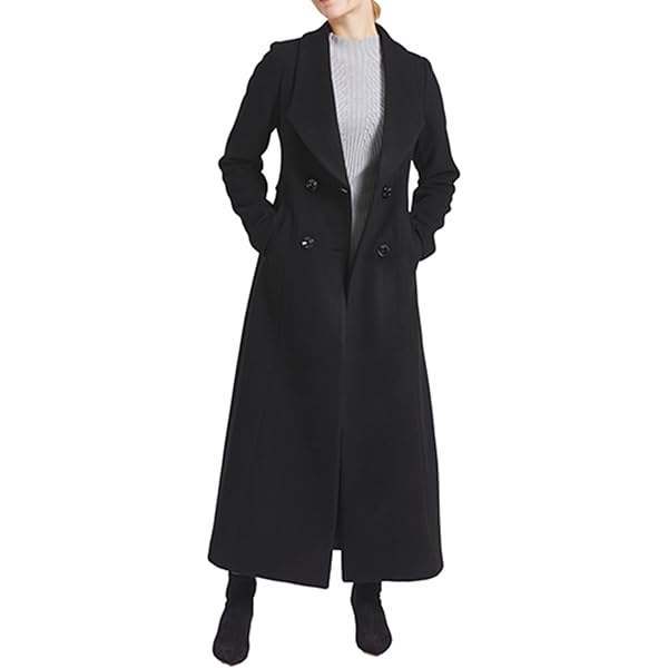 Amazon.com: Women's cashmere coat Long Trench Coat black