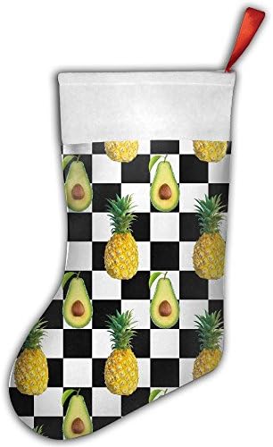 Nunofog Pineapple And Avocado Christmas Socks Stylish Santa Stocking Xmas Ornament